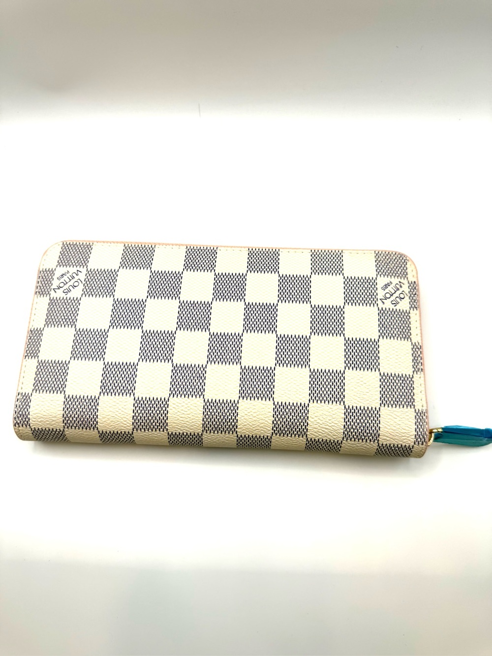 Checkered Wallet in Ivory and Grey